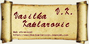 Vasilka Kaplarović vizit kartica
